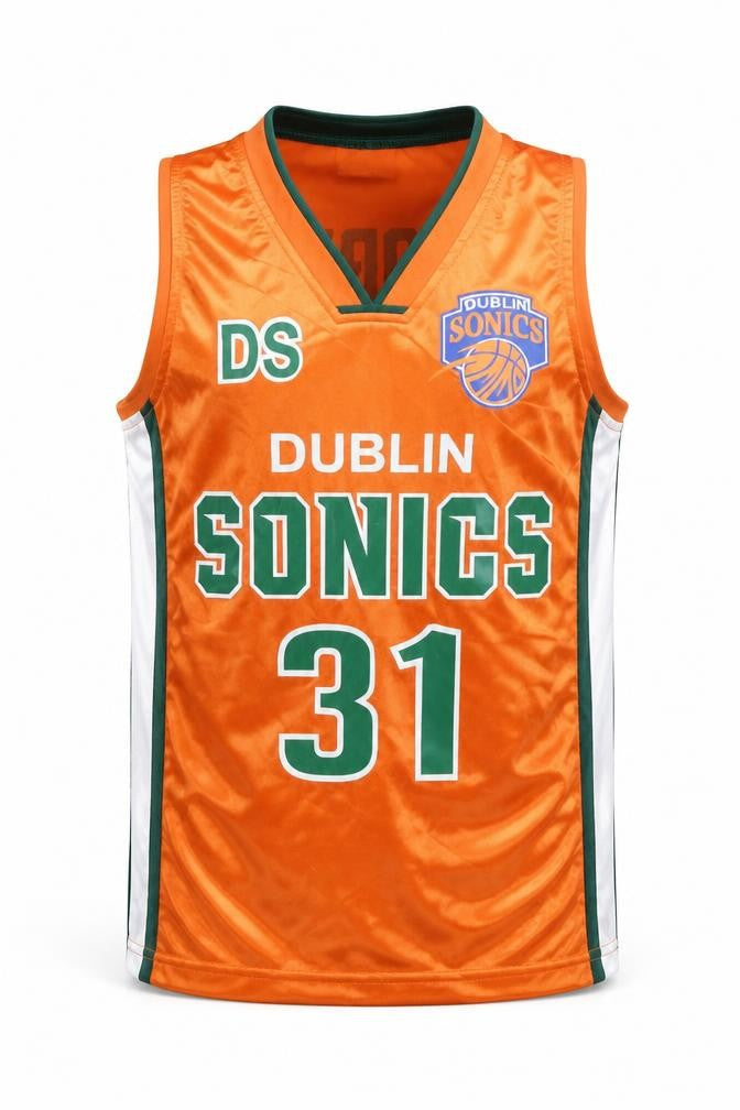 Speed Boys Orange Dublin Sonics Basketball Tank Jersey Top M
