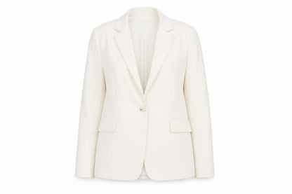 Stradivarius Women Ivory XS Tailored One-Button Blazer