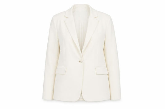 Stradivarius Women Ivory XS Tailored One-Button Blazer