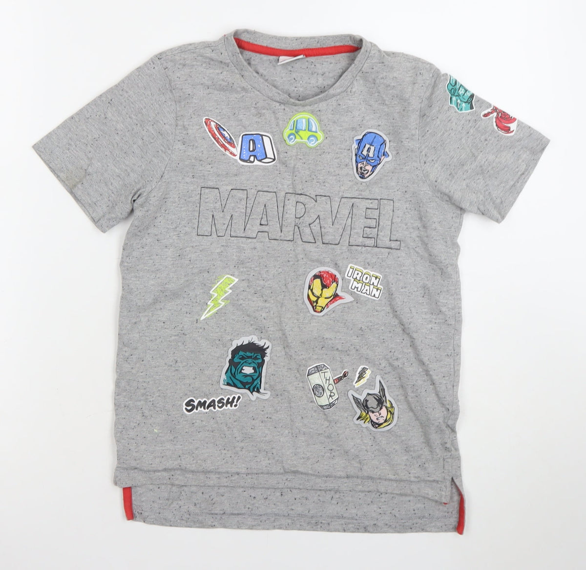 St. Bernard for Dunnes Stores Boys Grey Marvel Short Sleeve T-Shirt 9-10 Years