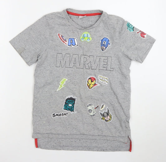 St. Bernard for Dunnes Stores Boys Grey Marvel Short Sleeve T-Shirt 9-10 Years