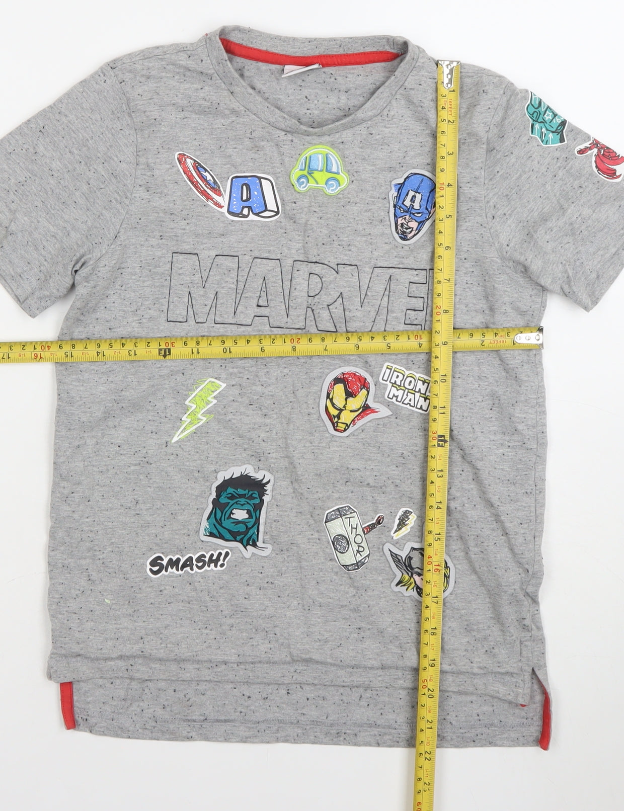 St. Bernard for Dunnes Stores Boys Grey Marvel Short Sleeve T-Shirt 9-10 Years
