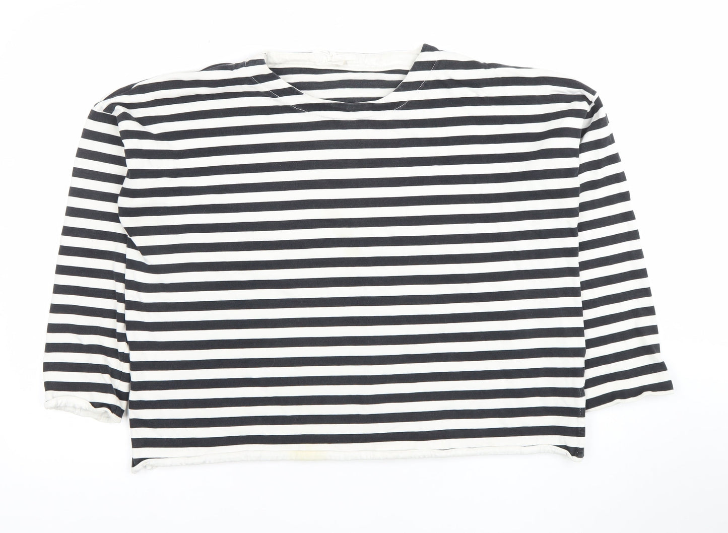 COS Womens Black & White Striped Pullover Sweatshirt Size M Cotton
