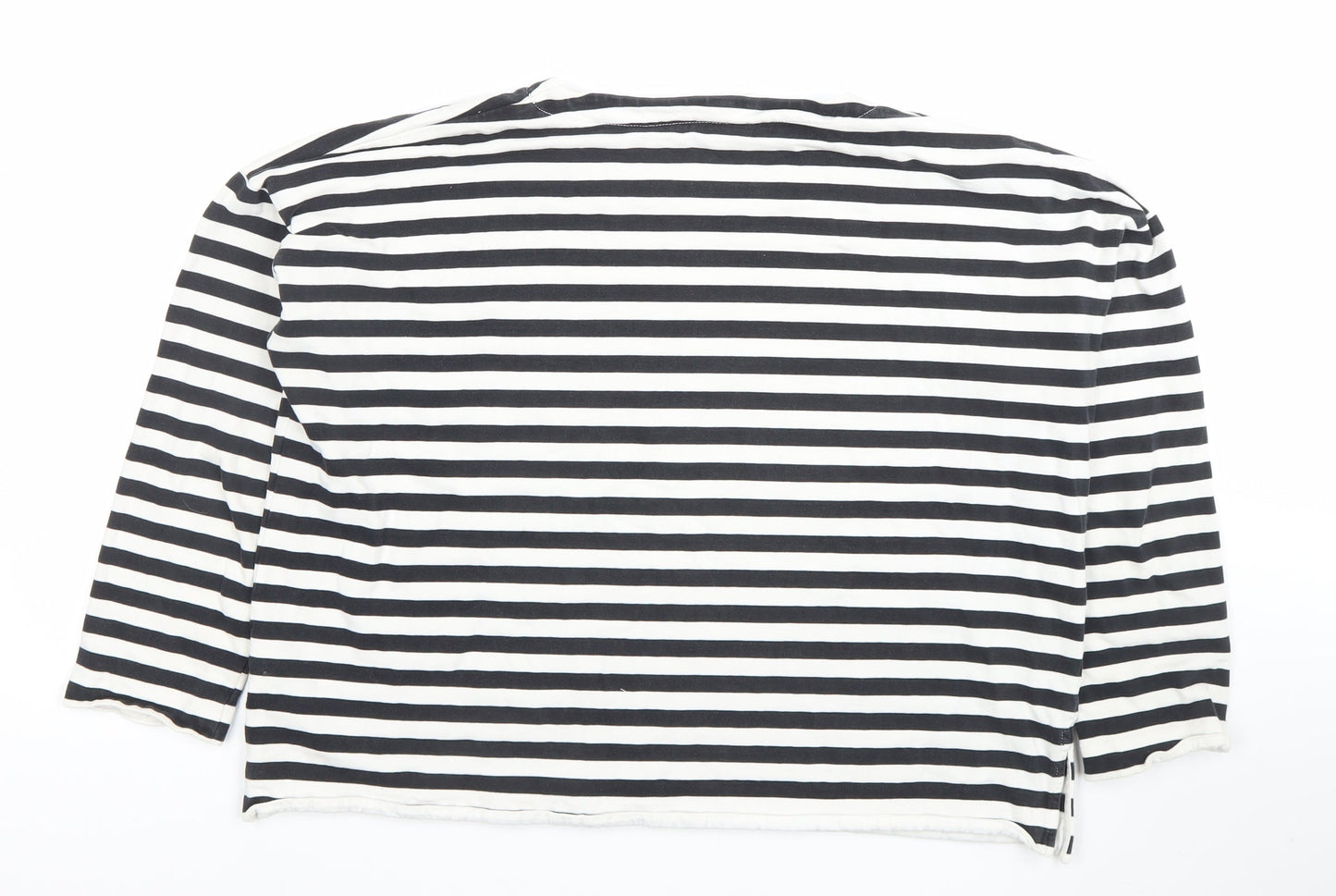 COS Womens Black & White Striped Pullover Sweatshirt Size M Cotton