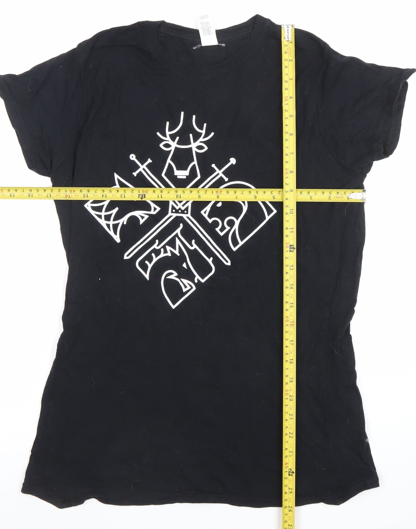 Gildan Womens Black XL Cotton Crew Neck Short Sleeve Graphic T-Shirt