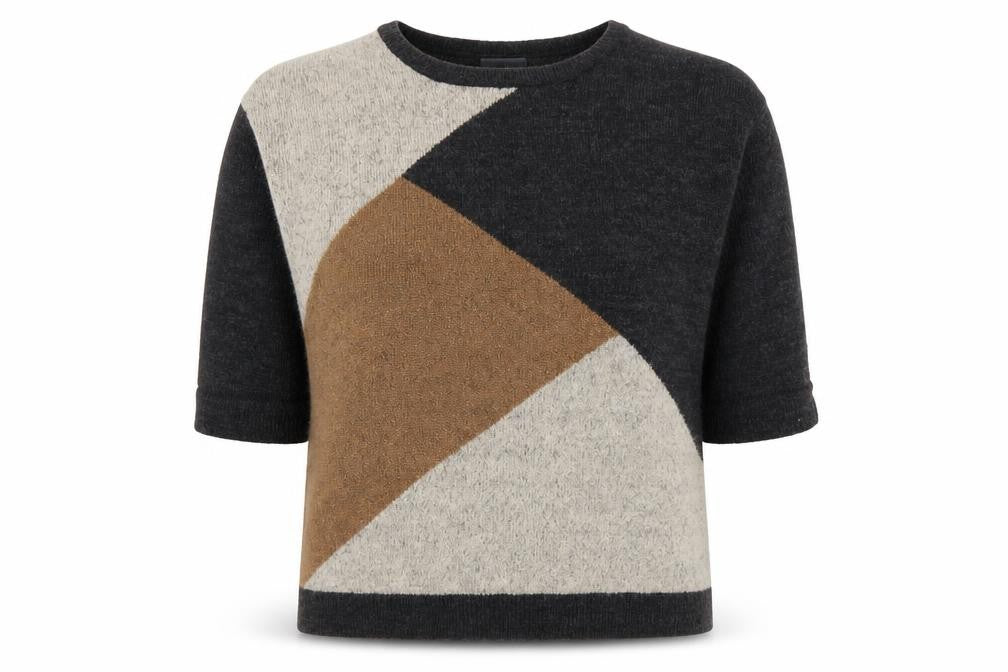 Wallis Womens Multicoloured Short Sleeve Geometric Knit Jumper Size M