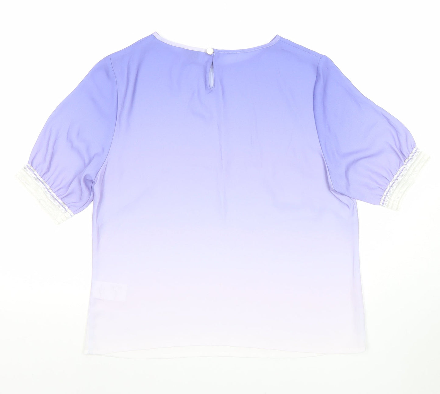 Repetto Women’s Purple Ombre Short Sleeve Chiffon Blouse Size 12