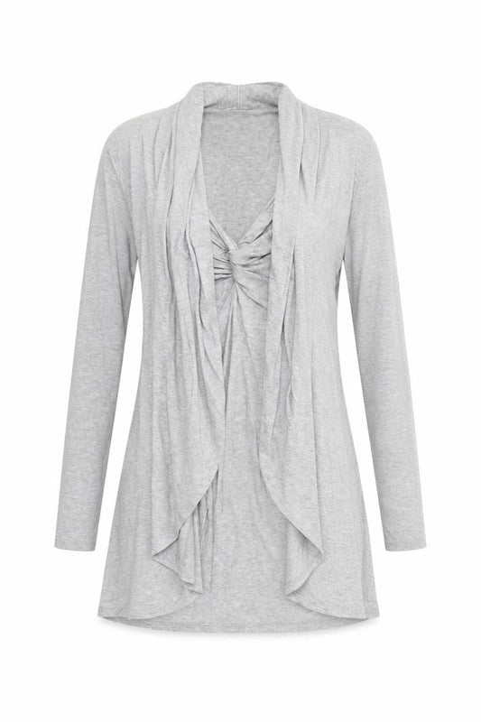 Wallis Women's Grey Long Sleeve Jersey Tunic Top M