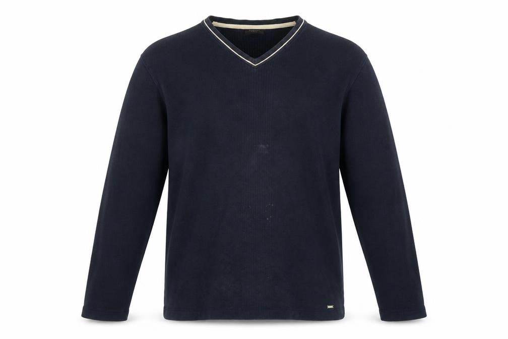 Next Men’s Blue V-Neck Knit Jumper Size L Classic Pullover