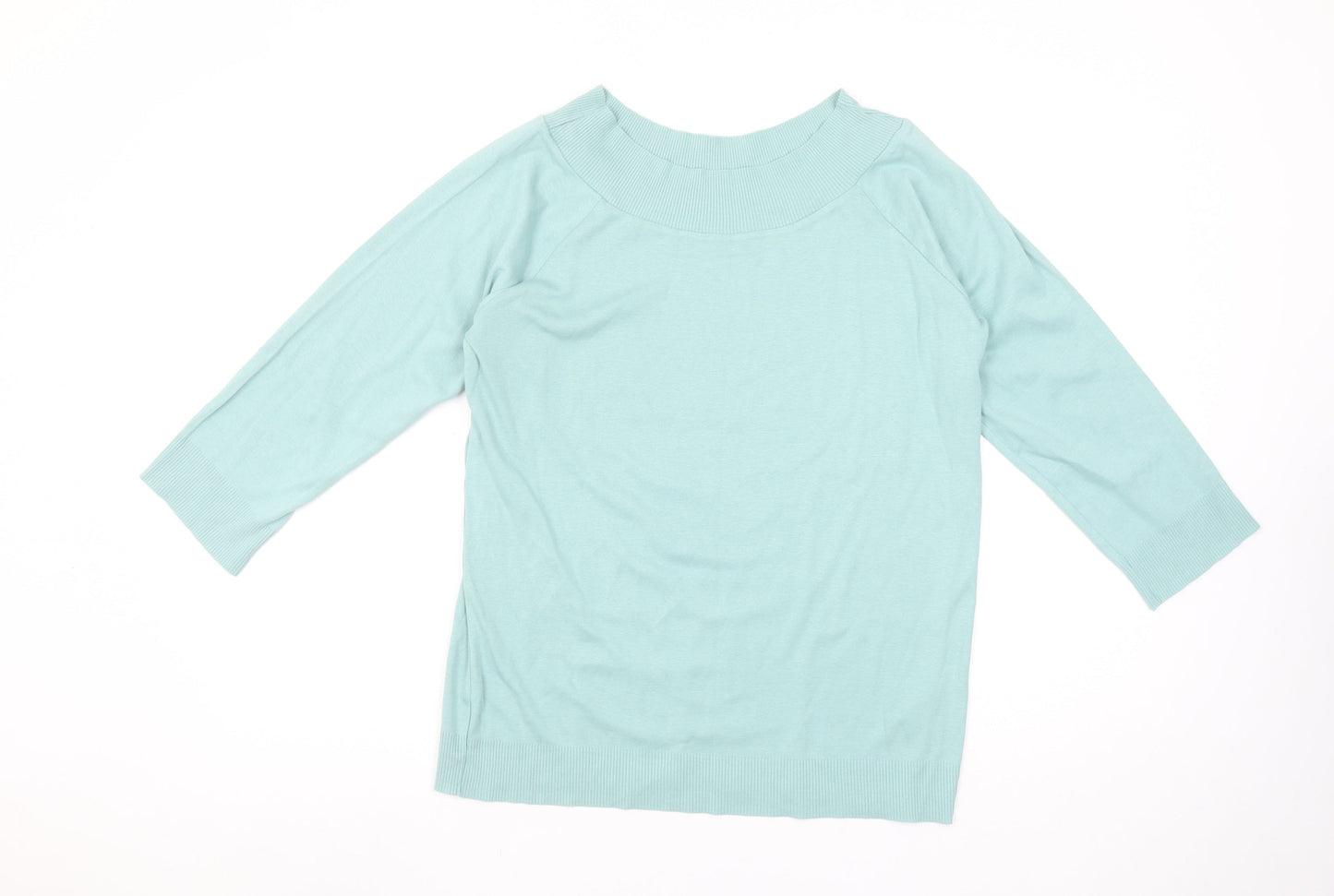 Monsoon Women’s Blue 3/4 Sleeve Cotton Knit Blouse UK 18