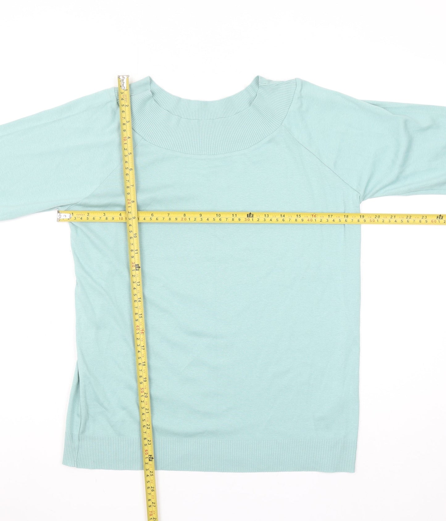 Monsoon Women’s Blue 3/4 Sleeve Cotton Knit Blouse UK 18