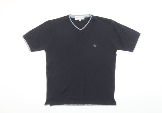 Grand Slam Men's Black V-Neck Short Sleeve T-Shirt Medium