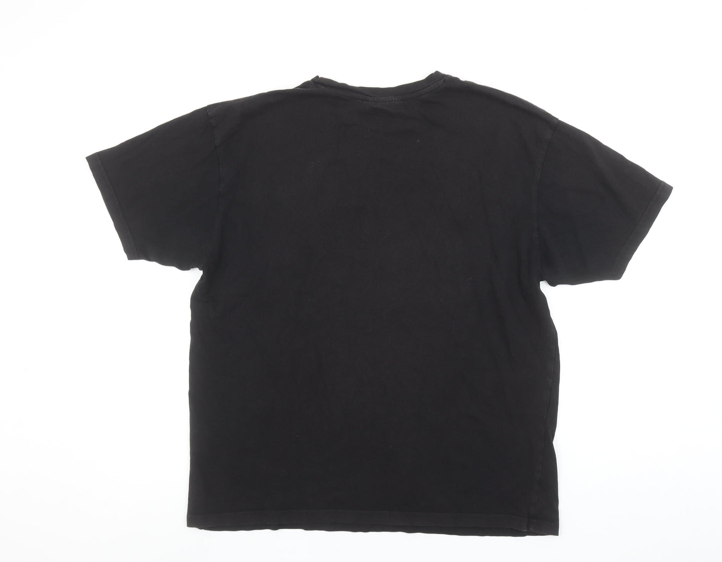 Il Sarto Men's Black Cotton Crew Neck Short Sleeve T-Shirt M