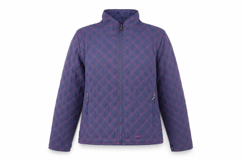 Joules Women’s Blue Quilted Jacket Size L Casual Zip Lightweight Outerwear