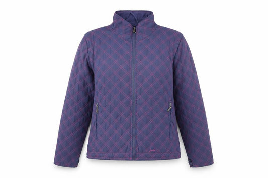 Joules Women’s Blue Quilted Jacket Size L Casual Zip Lightweight Outerwear