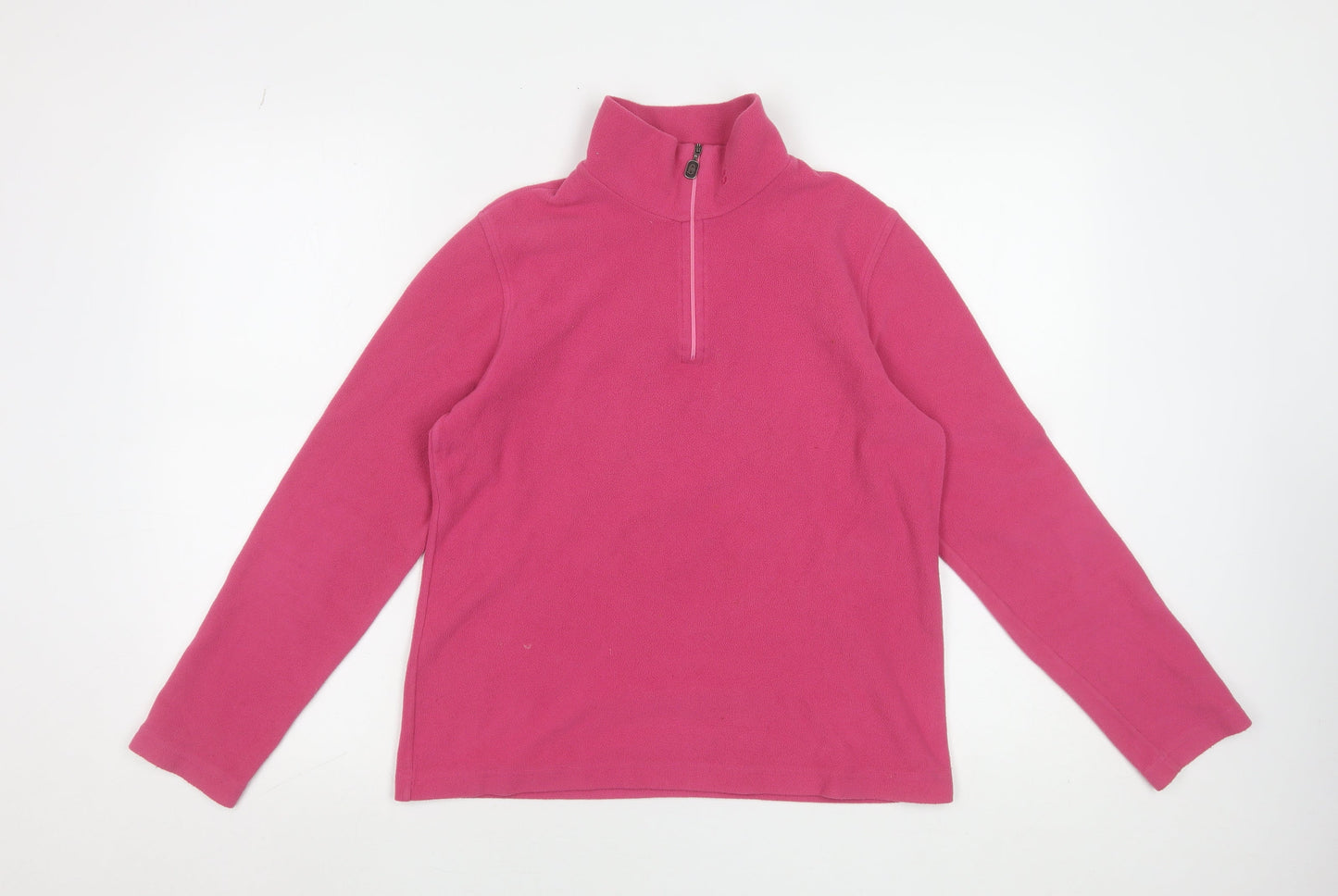 Conte of Florence Women's Pink Fleece 1/2 Zip Pullover Sweatshirt L