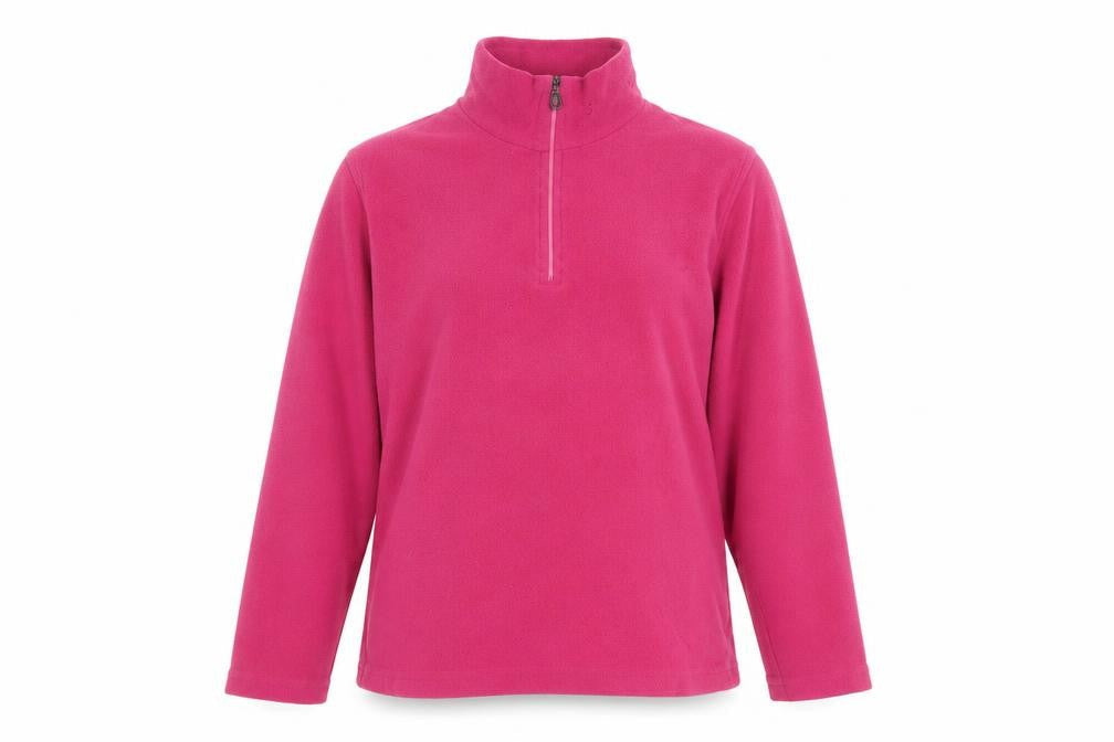 Conte of Florence Women's Pink Fleece 1/2 Zip Pullover Sweatshirt L