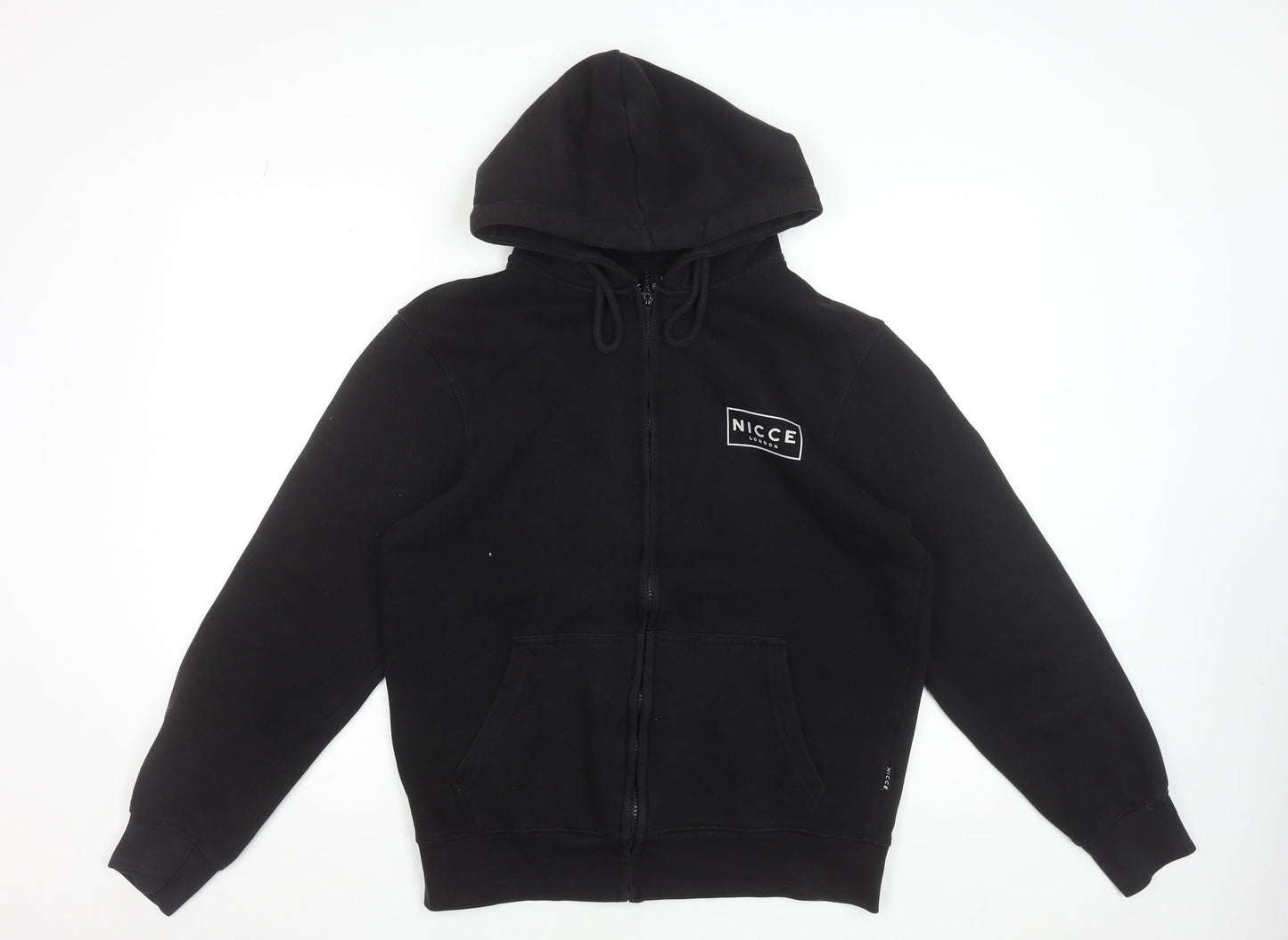 NICCE Men's Black Full Zip Hoodie M Fleece Cotton Blend
