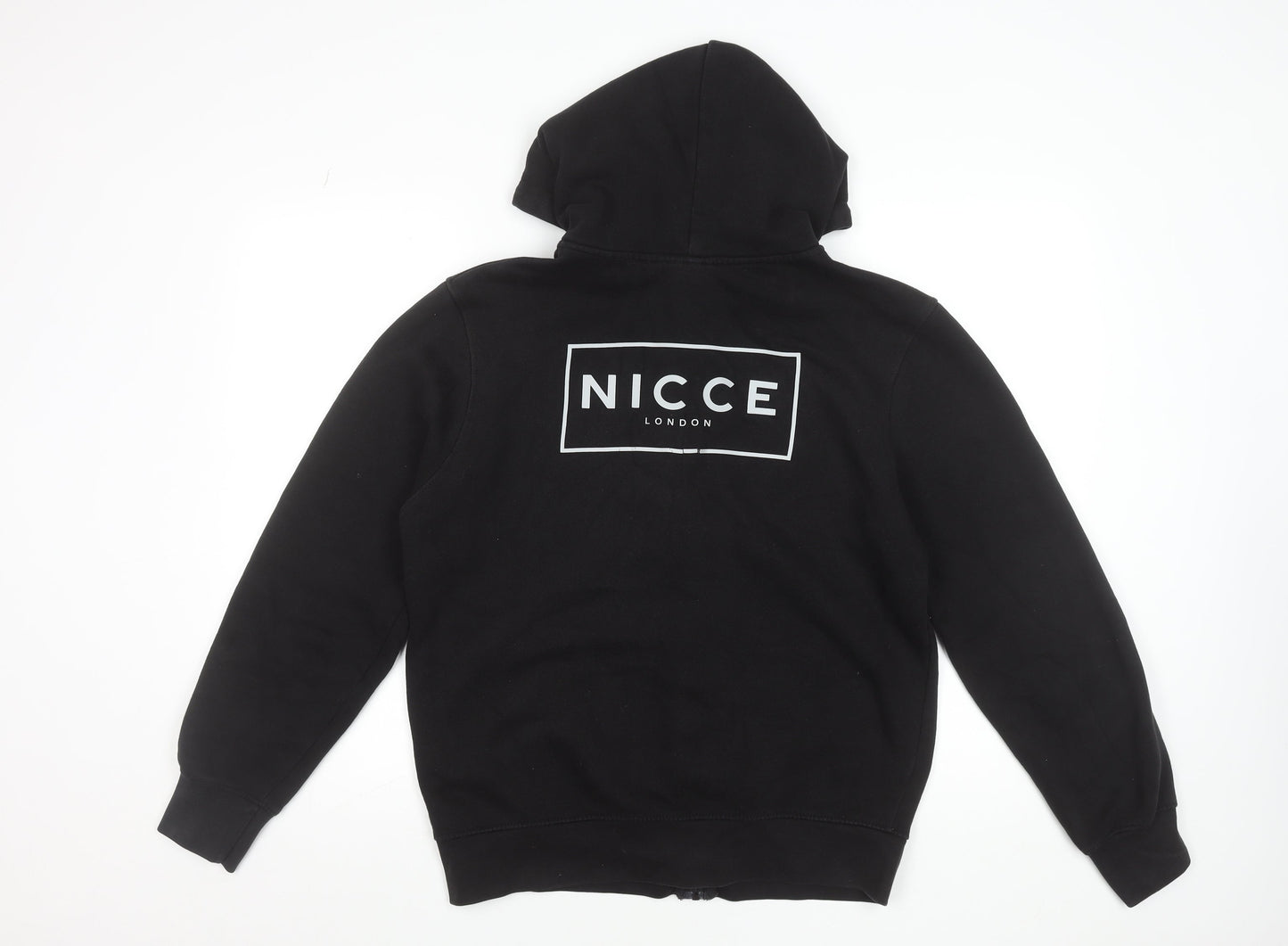 NICCE Men's Black Full Zip Hoodie M Fleece Cotton Blend