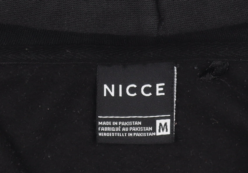 NICCE Men's Black Full Zip Hoodie M Fleece Cotton Blend
