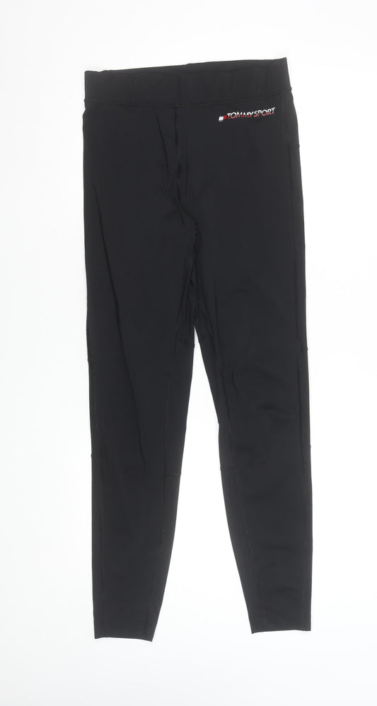 Tommy Sport Women's Black S Leggings Stretch Activewear Trousers