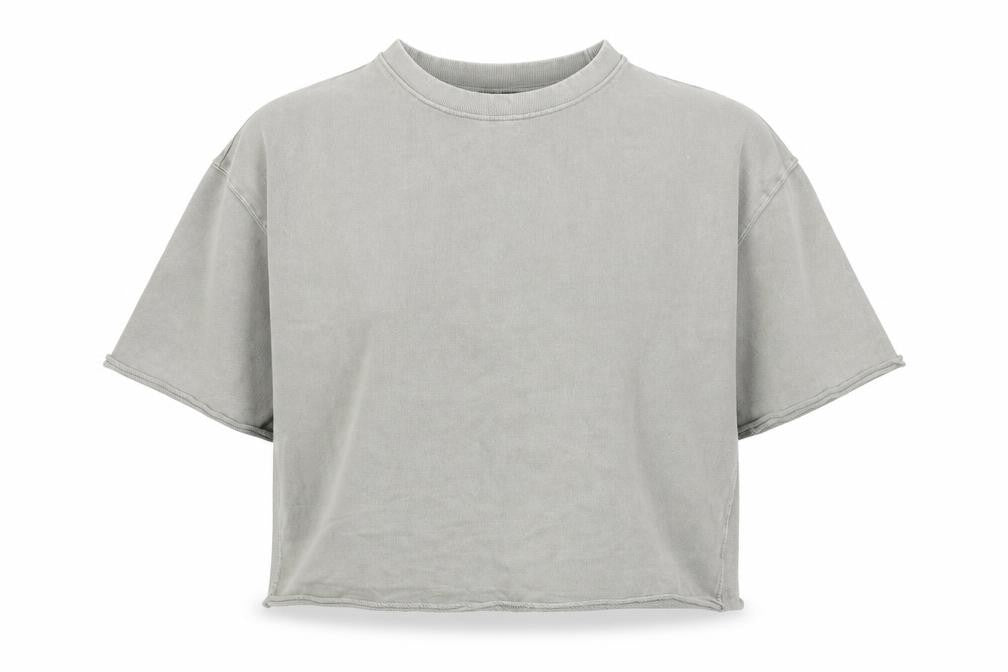 Dunnes Women Grey Cotton Cropped Pullover Sweatshirt L