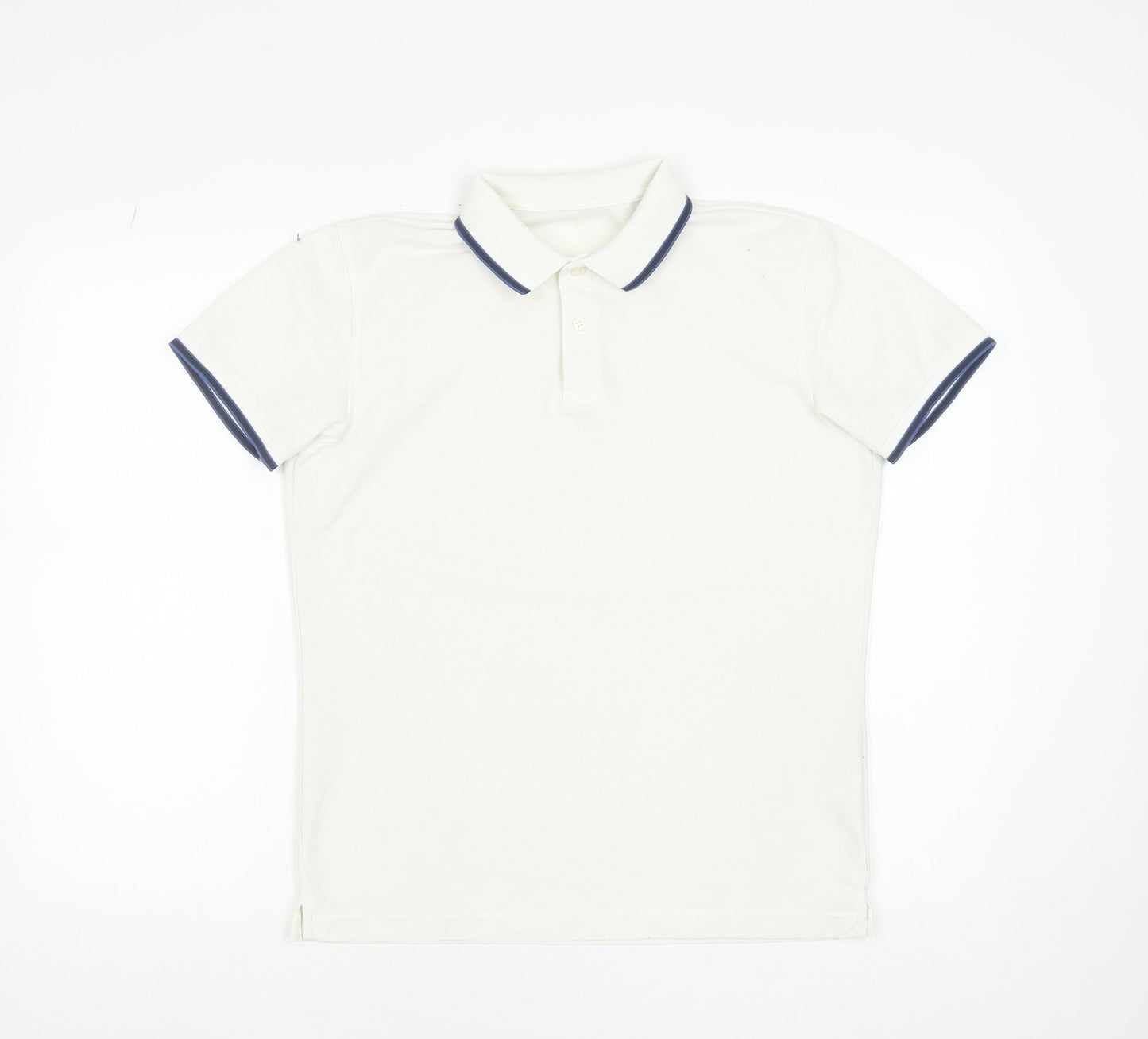 UNIQLO Men's White Polo Shirt L Short Sleeve Polyester Casual