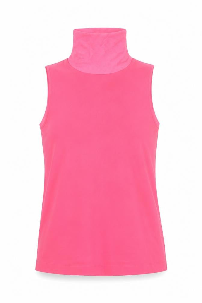 French Connection Women's Pink Sleeveless Roll Neck Tank Top XS