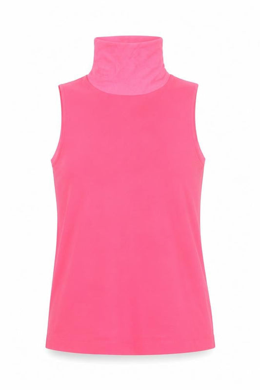 French Connection Women's Pink Sleeveless Roll Neck Tank Top XS