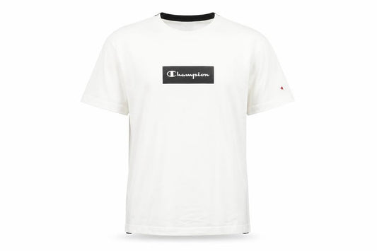 Champion Men's White Small Logo Graphic Short Sleeve T-Shirt