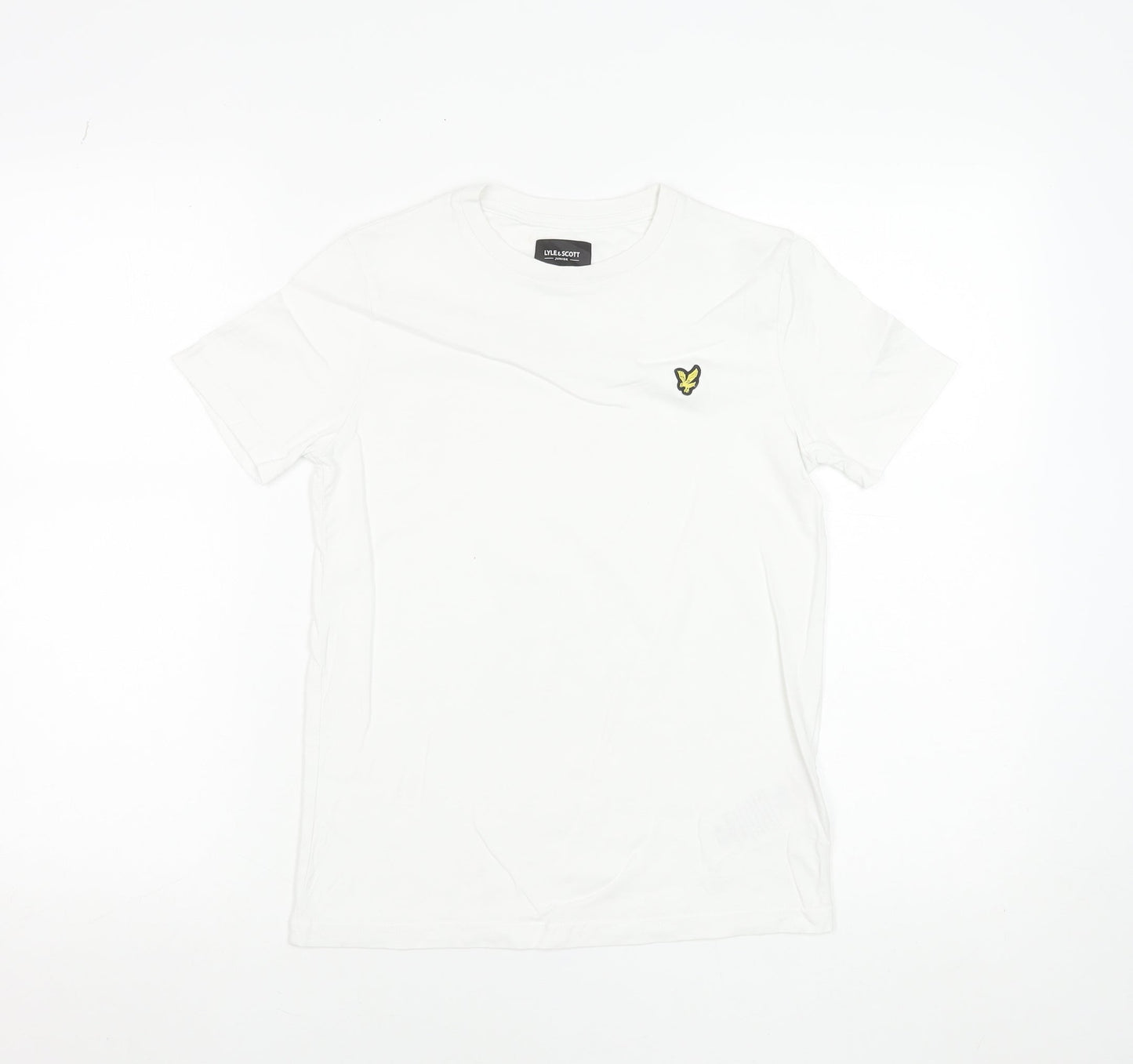 Lyle & Scott Boys White 10-11 Years Cotton Crew Neck Logo T-Shirt