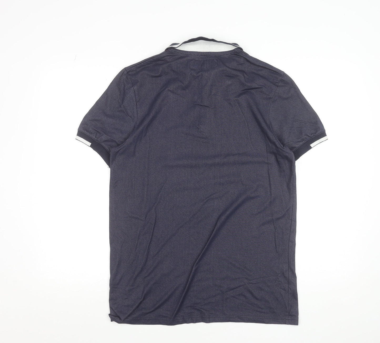 Nicholas Deakins Men's Blue Short Sleeve Cotton Polo Shirt Size M