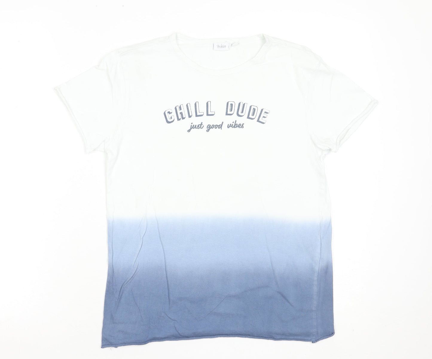 BluKids Boys Blue Dip Dye Cotton Chill Dude T-Shirt 11-12 Years