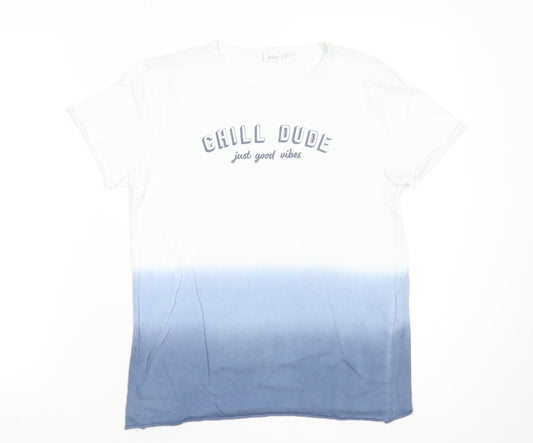 BluKids Boys Blue Dip Dye Cotton Chill Dude T-Shirt 11-12 Years
