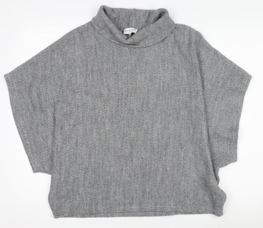 Apricot Women Grey Roll Neck Knit Tunic Top Size S Relaxed Fit