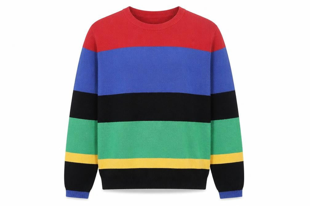 Shore Leave Men's Multicoloured Striped Cotton Acrylic Jumper M