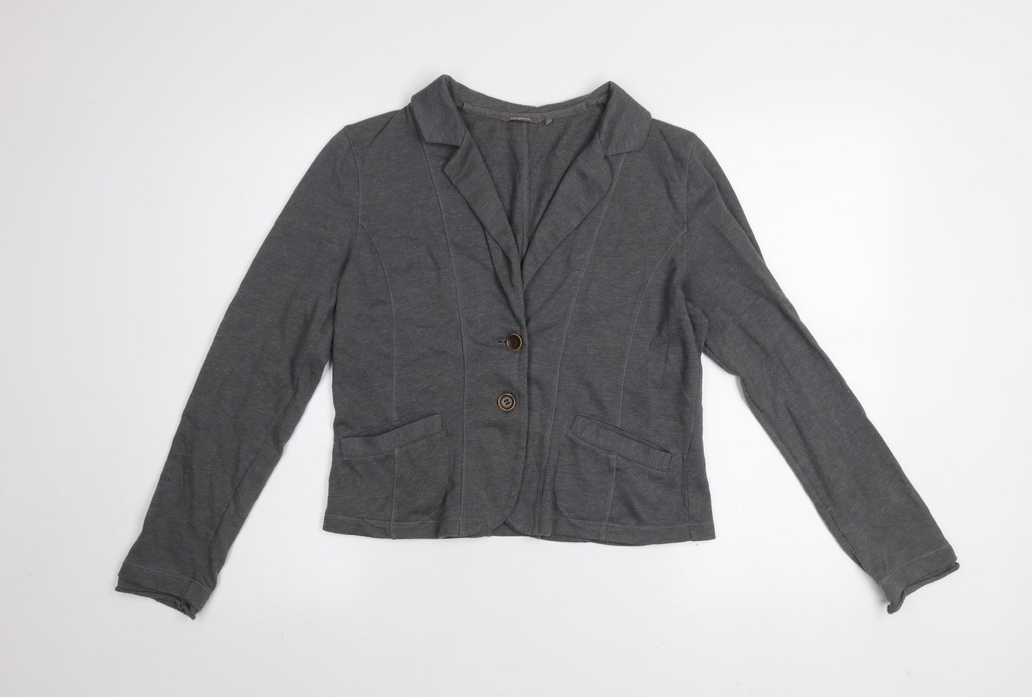 Sandwich Women Grey Cotton Blend Blazer Jacket Size M