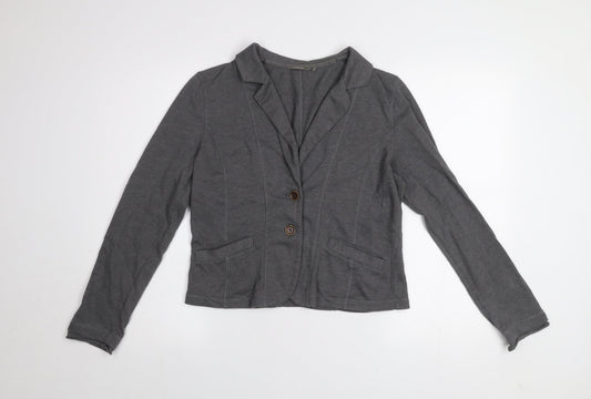 Sandwich Women Grey Cotton Blend Blazer Jacket Size M