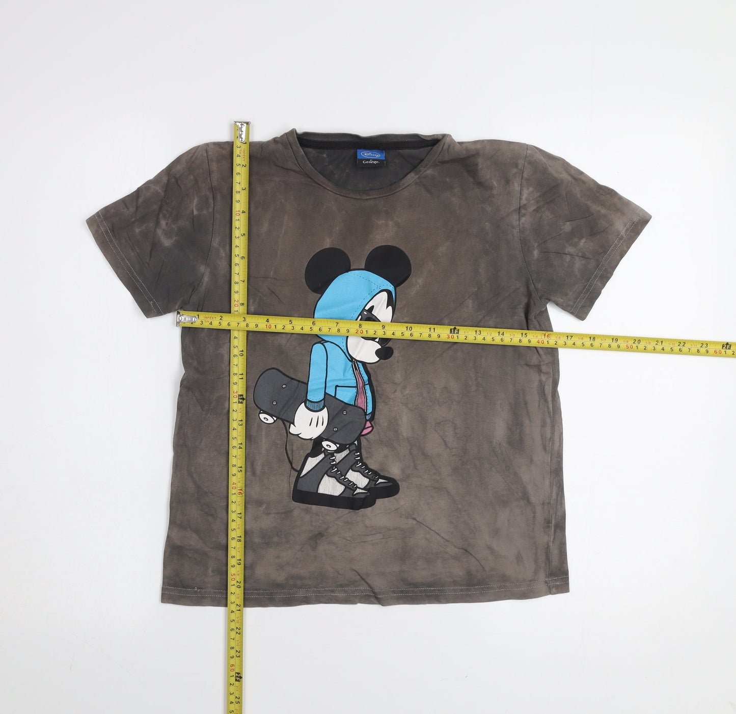 Disney at George Boys Grey 9-10 Years Mickey Mouse T-Shirt