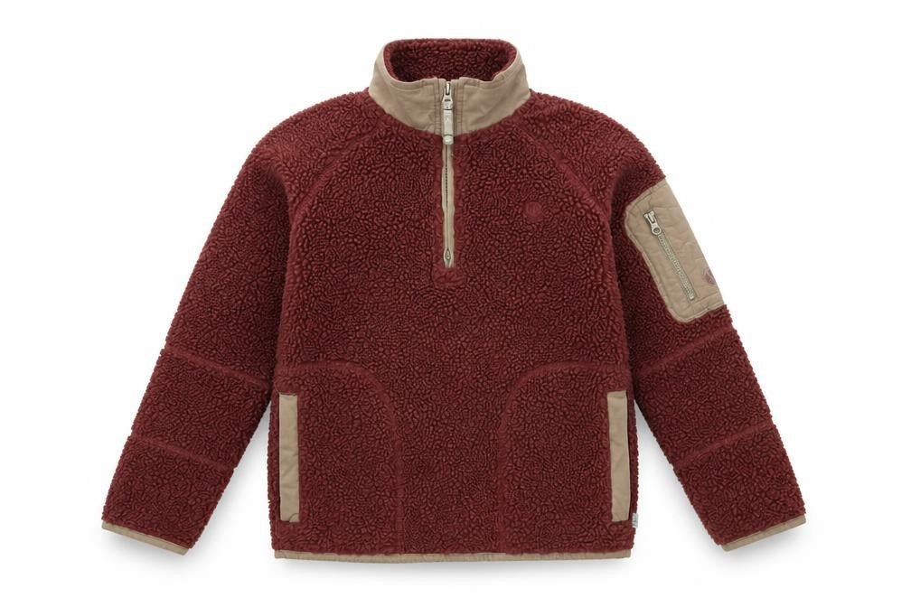 Fat Face Girls Burgundy 10-11 Years 1/2 Zip Fleece Sweatshirt