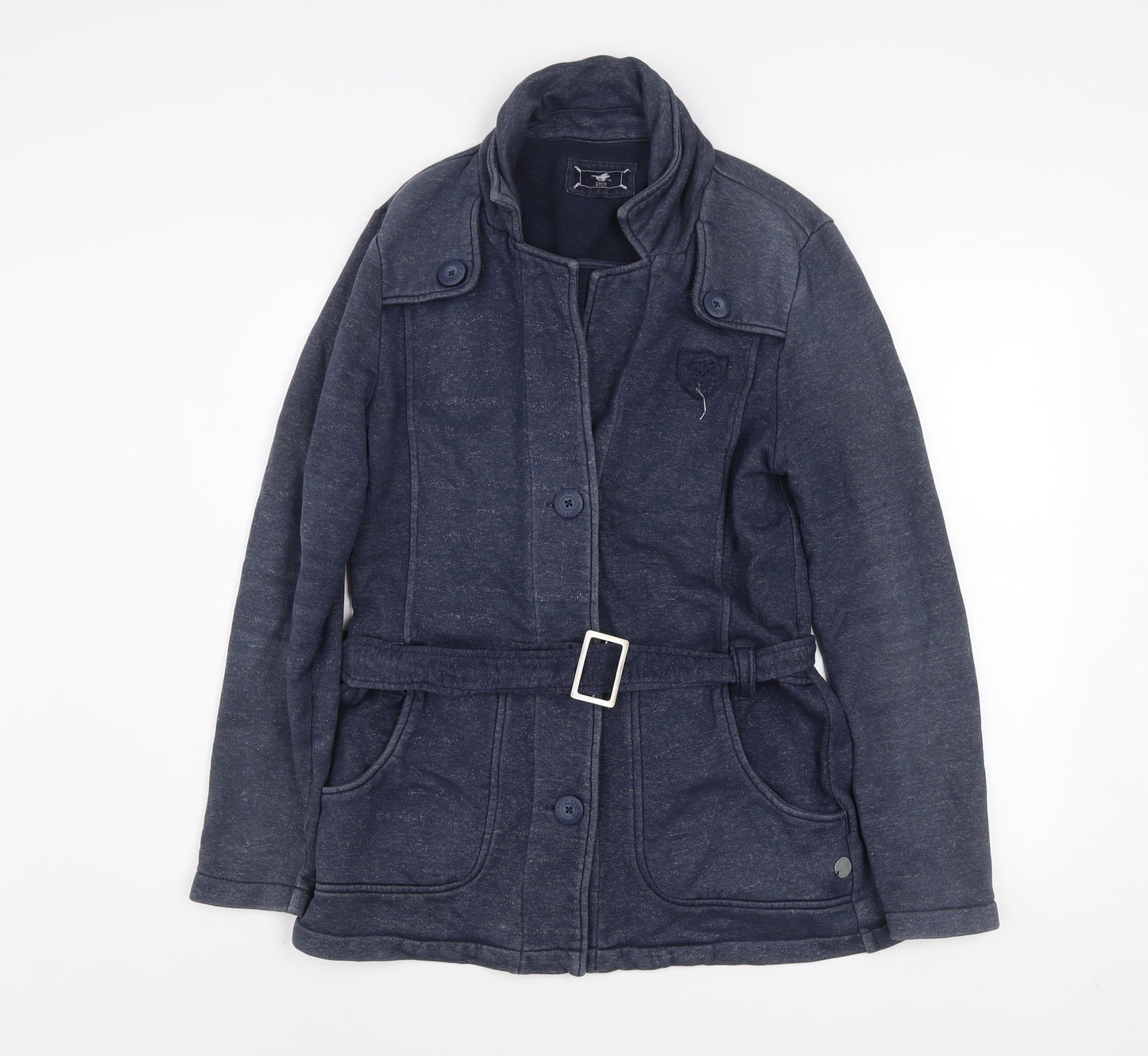Polo Sylt Men's Blue Belted Cotton Blend Mid-Length Coat XL