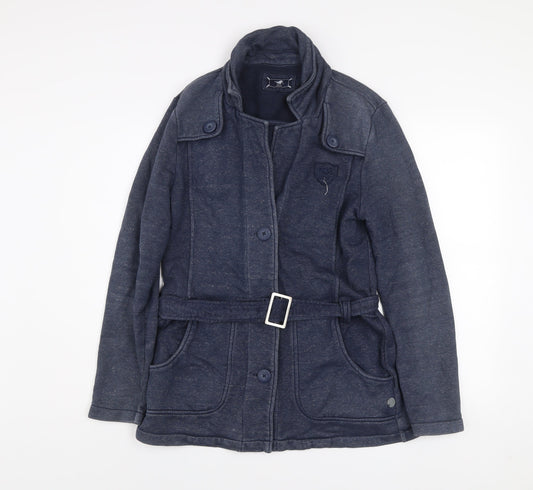 Polo Sylt Men's Blue Belted Cotton Blend Mid-Length Coat XL