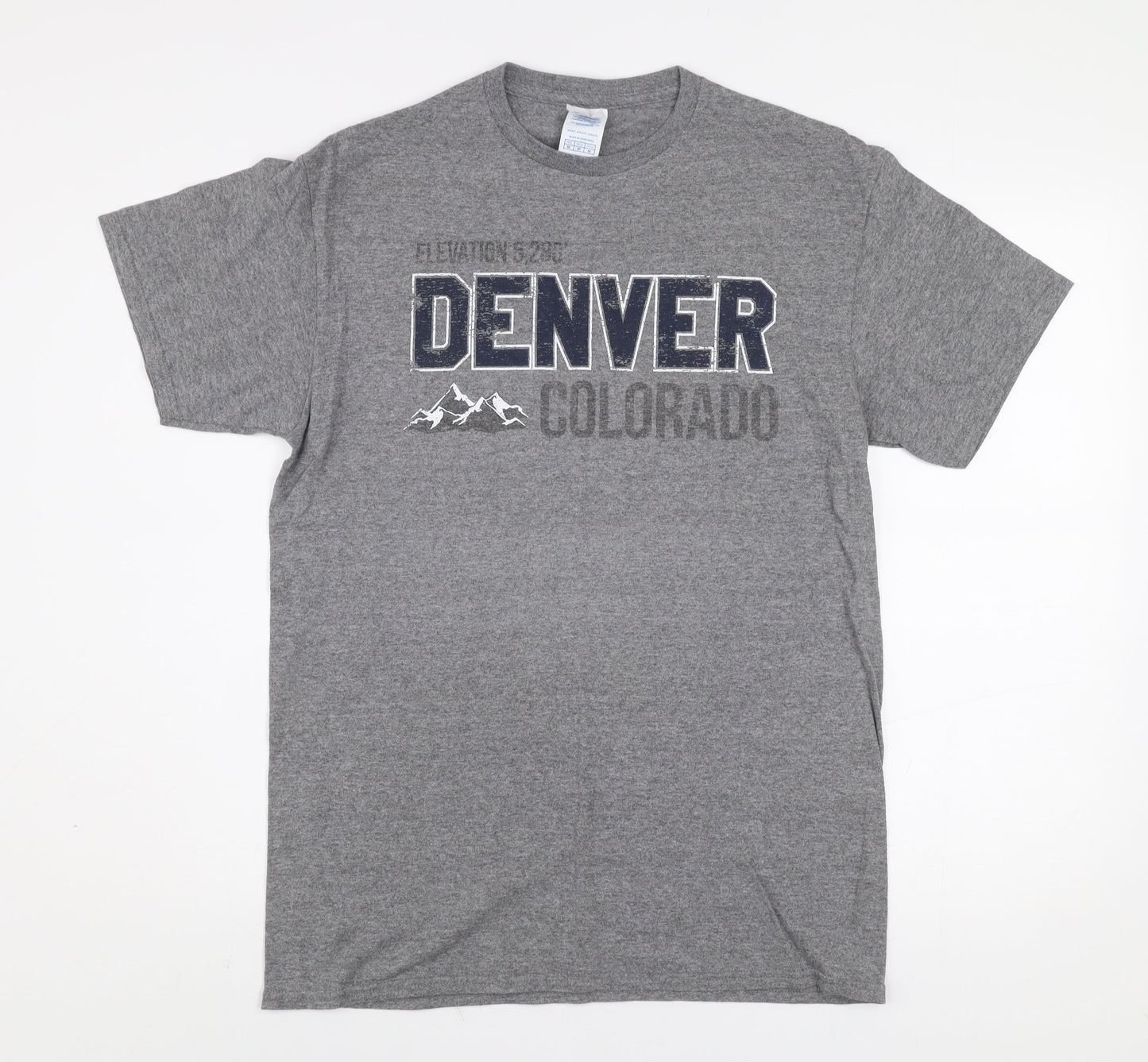 Delta Men’s Grey Denver Colorado Graphic Cotton Blend T-Shirt M