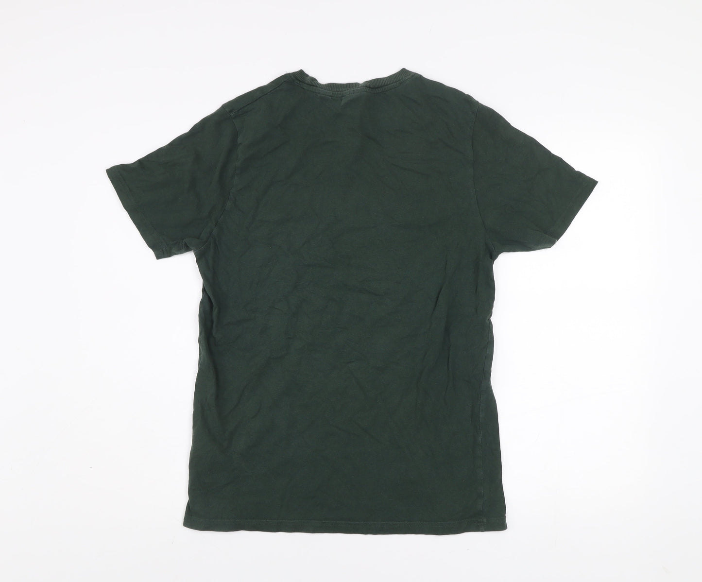 Jack & Jones Men’s Green Graphic Logo Crew Neck Cotton T-Shirt Size M