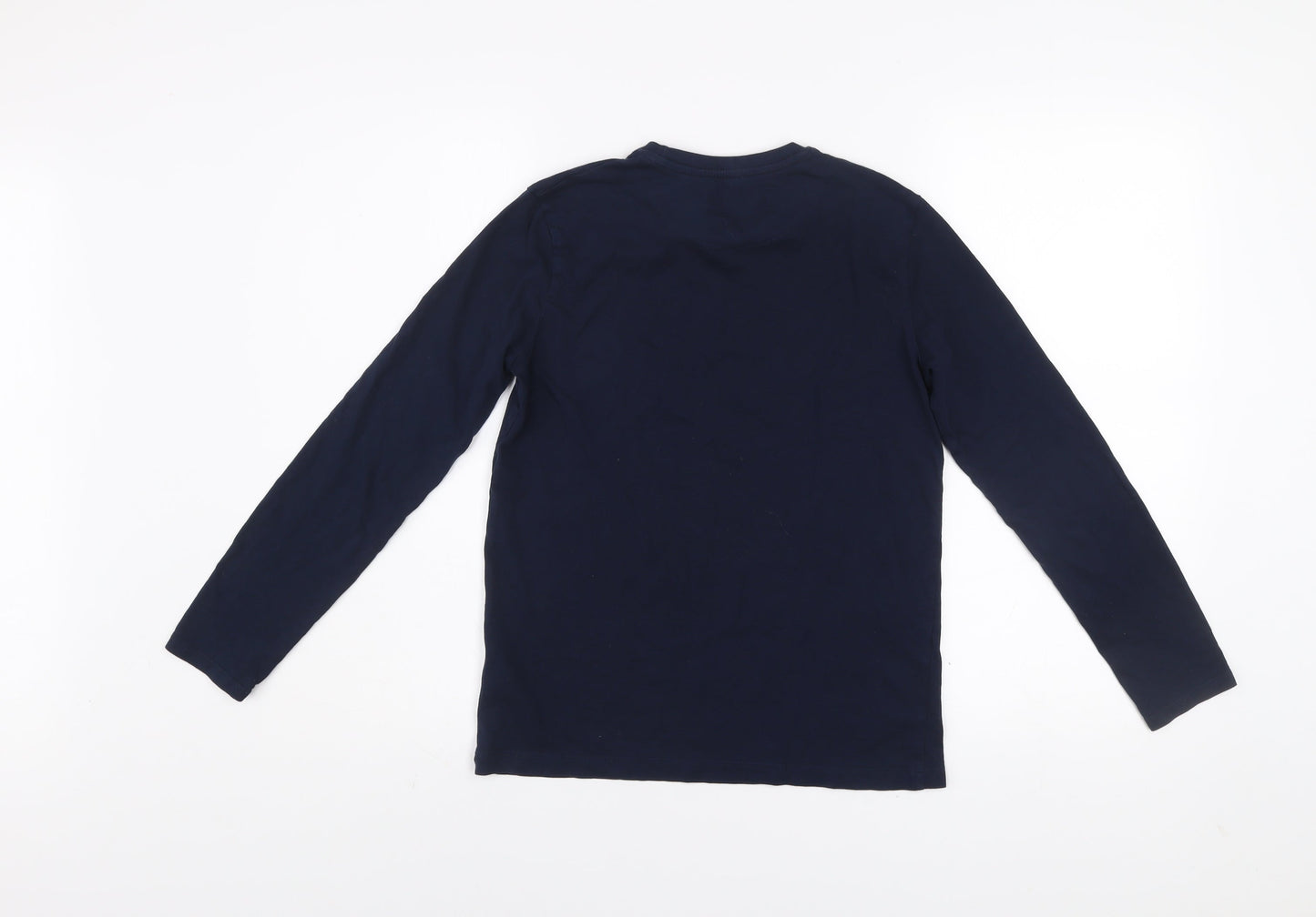 Ben Sherman Boys Navy Blue Long Sleeve Crew Neck Graphic T-Shirt Size 12-13 Years