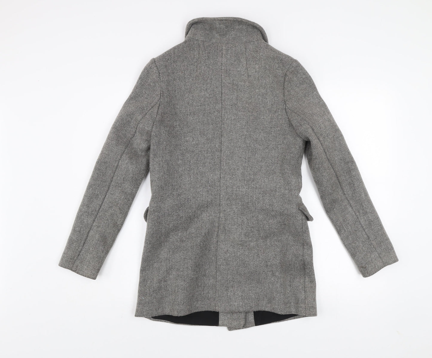 Bershka Women’s Grey Wool Blend Biker Coat XS