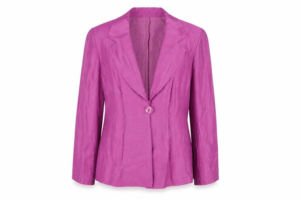 Viyella Women's Pink Linen Blend Blazer UK 12 Classic Style