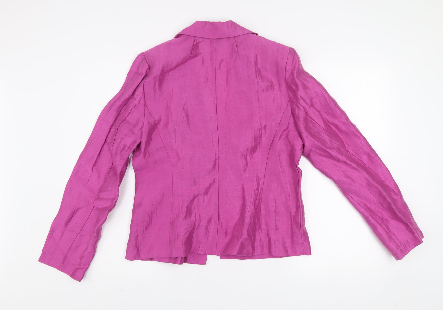 Viyella Women's Pink Linen Blend Blazer UK 12 Classic Style