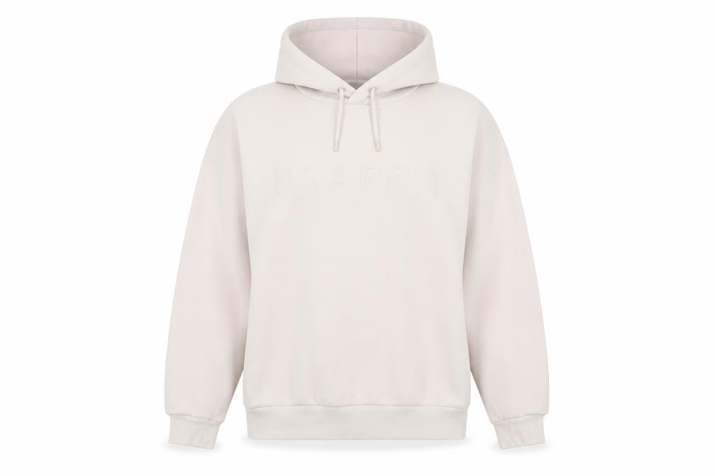 USA Pro Women's Beige Pullover Hoodie Size 12 Cotton Blend