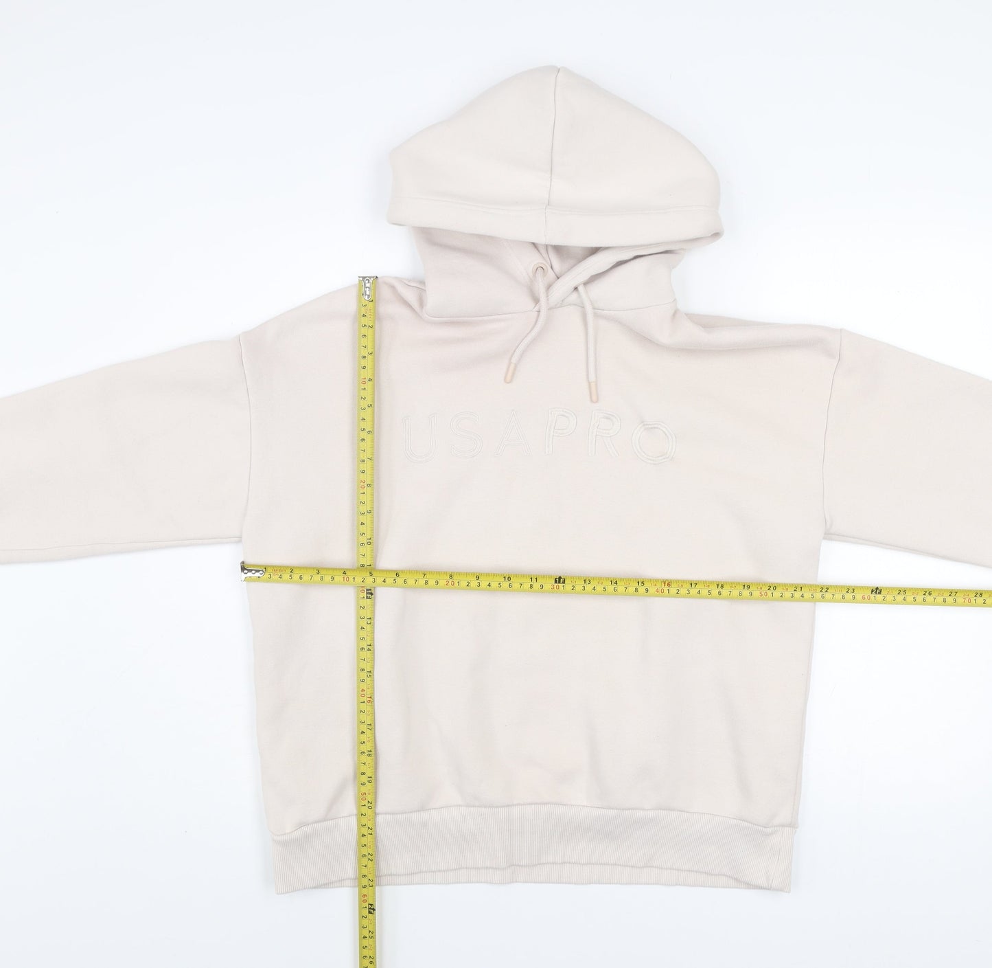 USA Pro Women's Beige Pullover Hoodie Size 12 Cotton Blend